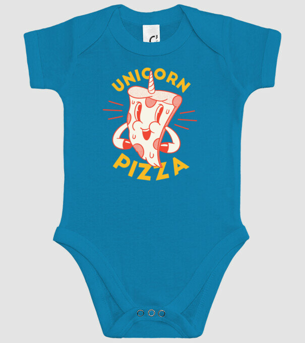 Unicorn Pizza model turcoaz pe tricou