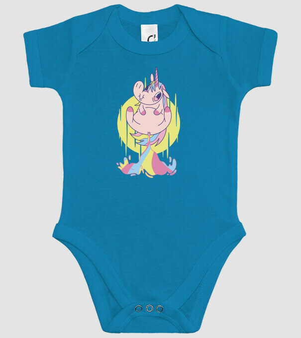 Bășină Unicorn model turcoaz pe tricou