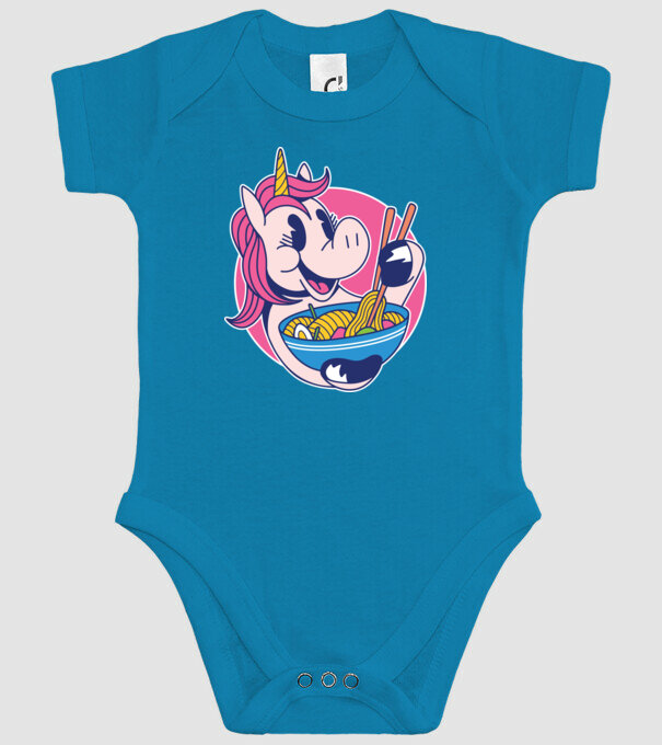Unicorn Ramen model turcoaz pe tricou