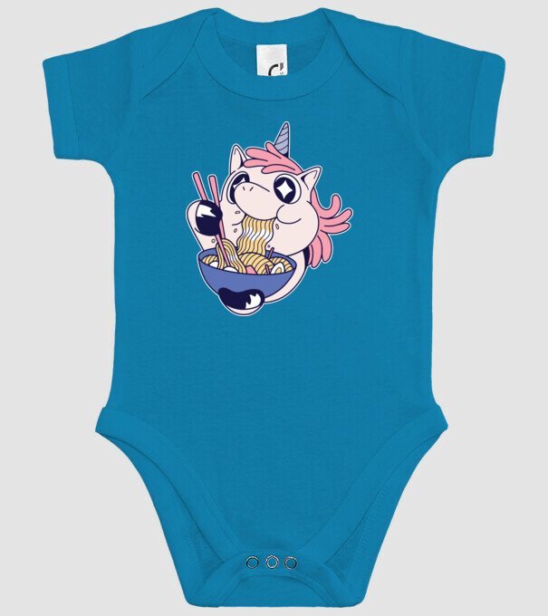 Unicorn Ramen model turcoaz pe tricou