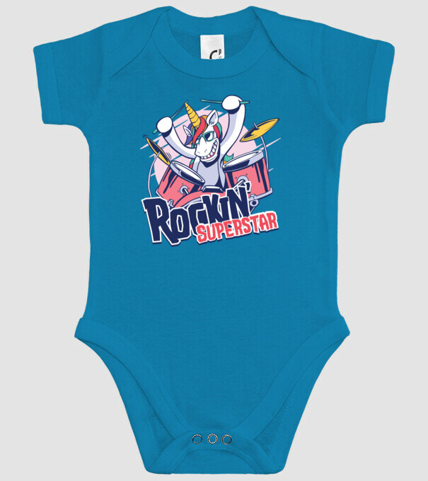 Unicorn Star rock model turcoaz pe tricou