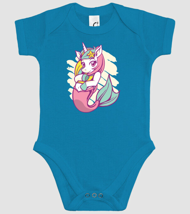 Unicorn Sirenă model turcoaz pe tricou