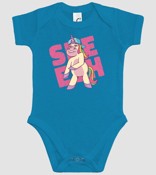 Unicorn Shesh model turcoaz pe tricou