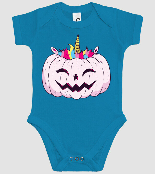 Unicorn Dovleac Halloween model turcoaz pe tricou