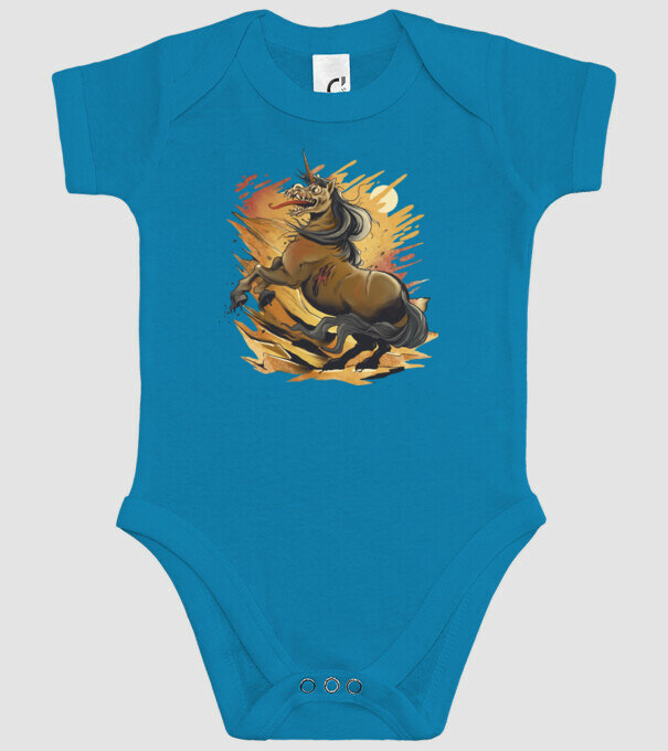 Unicorn Zombie model turcoaz pe tricou