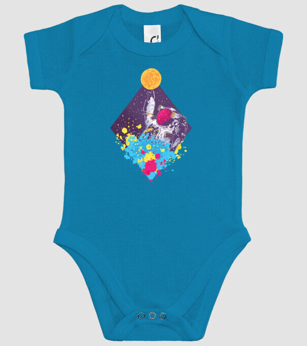 Astronaut model turcoaz pe tricou