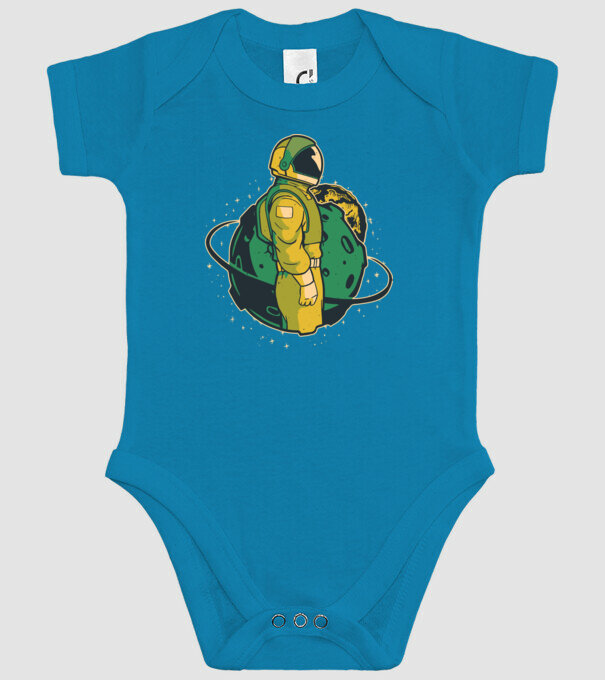 Astronaut model turcoaz pe tricou