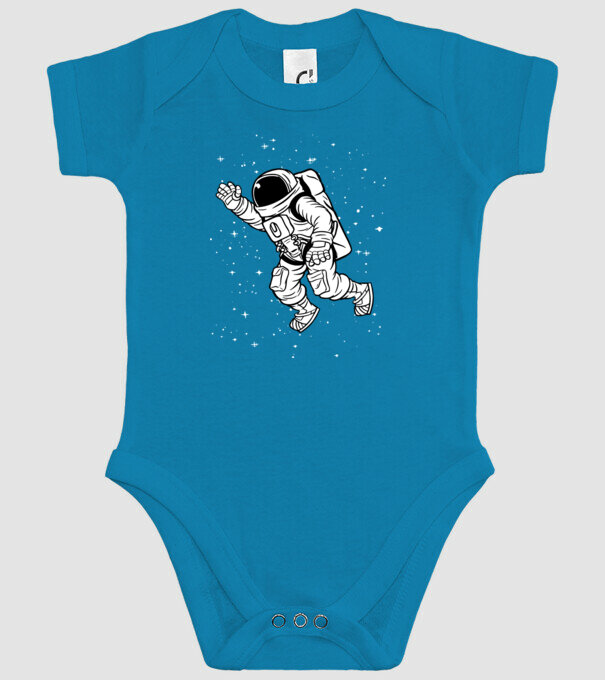 Astronaut model turcoaz pe tricou