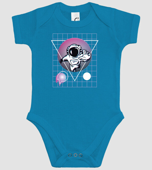 Astronaut Abstract model turcoaz pe tricou