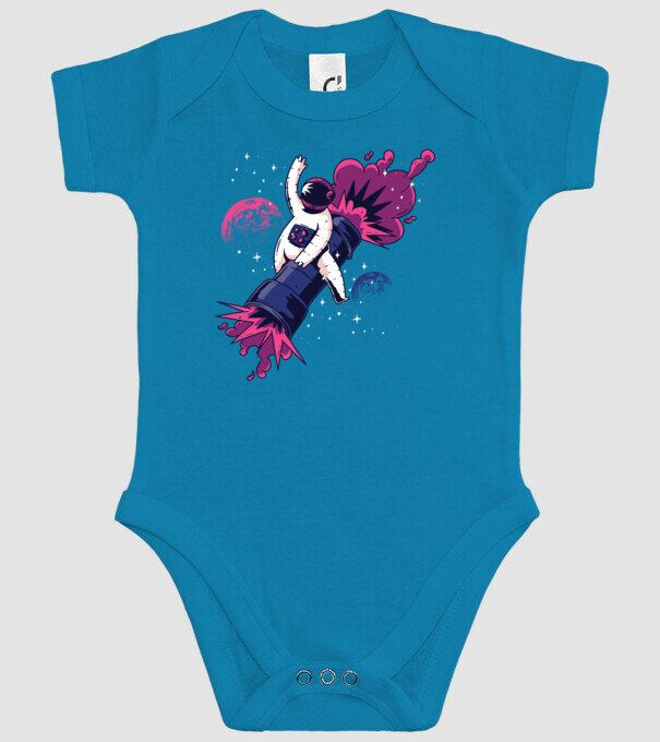 Astronaut Bazooka Rodeo model turcoaz pe tricou