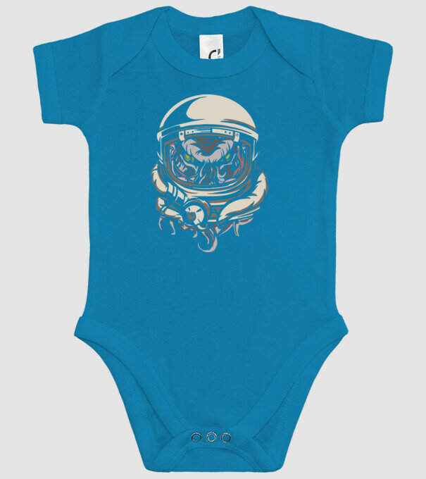 Cthulhu Astronaut model turcoaz pe tricou