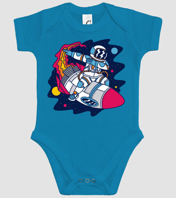 Astronaut DAB model turcoaz pe tricou