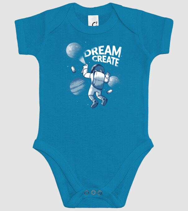 Graffiti Astronaut model turcoaz pe tricou