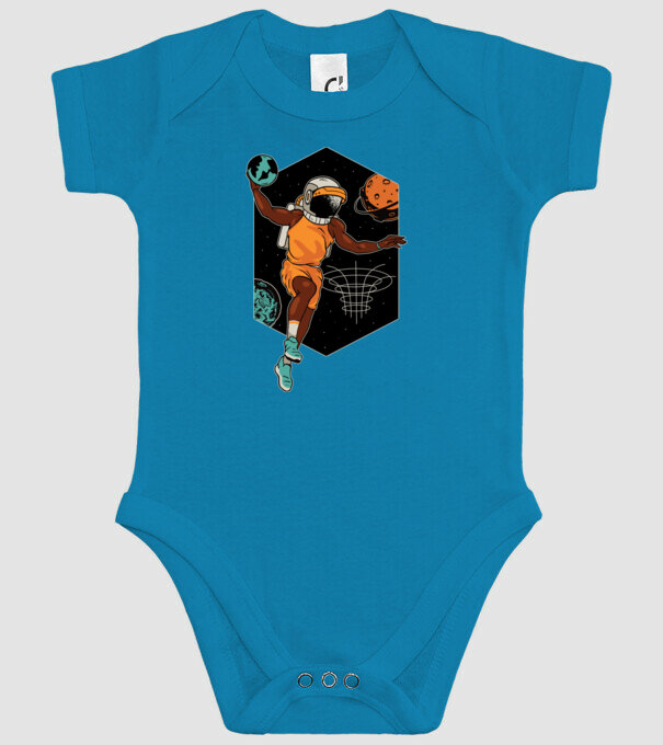 Astronaut Baschetbalist model turcoaz pe tricou