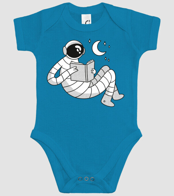 Lectură Astronaut model turcoaz pe tricou