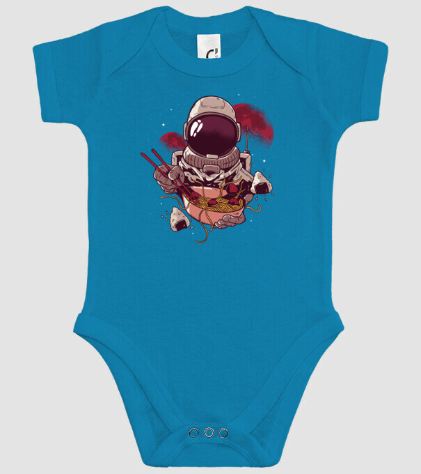 Astronaut Ramen model turcoaz pe tricou