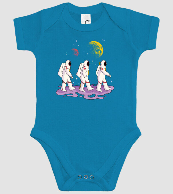 Plimbare Astronaut model turcoaz pe tricou