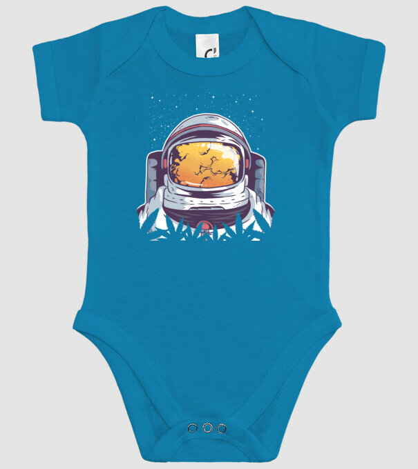 Astronaut Smoker model turcoaz pe tricou