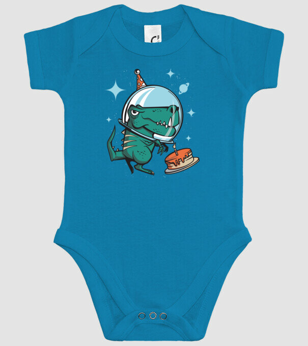 Astronaut T-rex Ziua de naștere model turcoaz pe tricou
