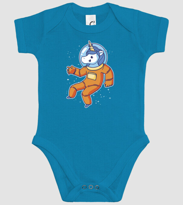 Unicorn Astronaut model turcoaz pe tricou