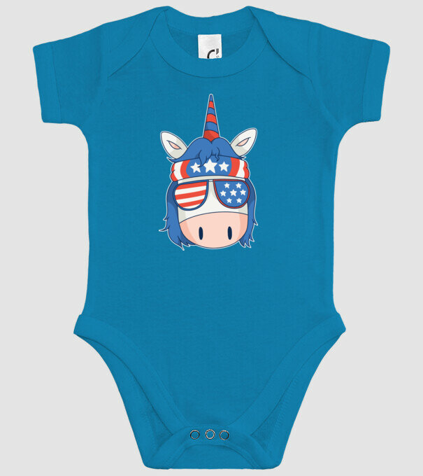 SUA unicorn model turcoaz pe tricou