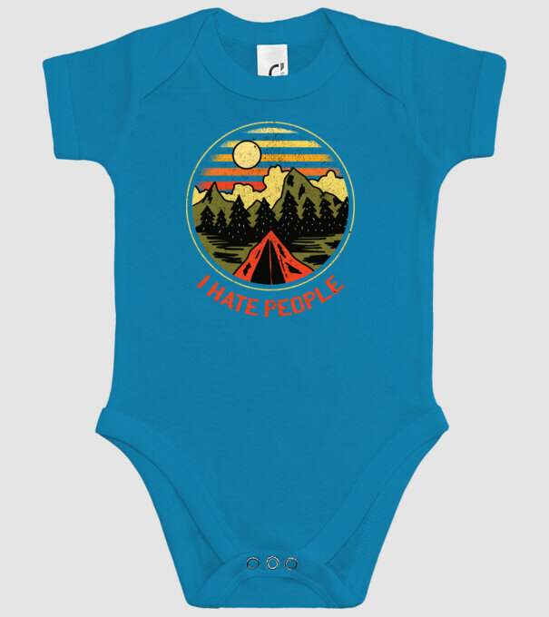 Urăsc oamenii tricou de camping model turcoaz pe tricou