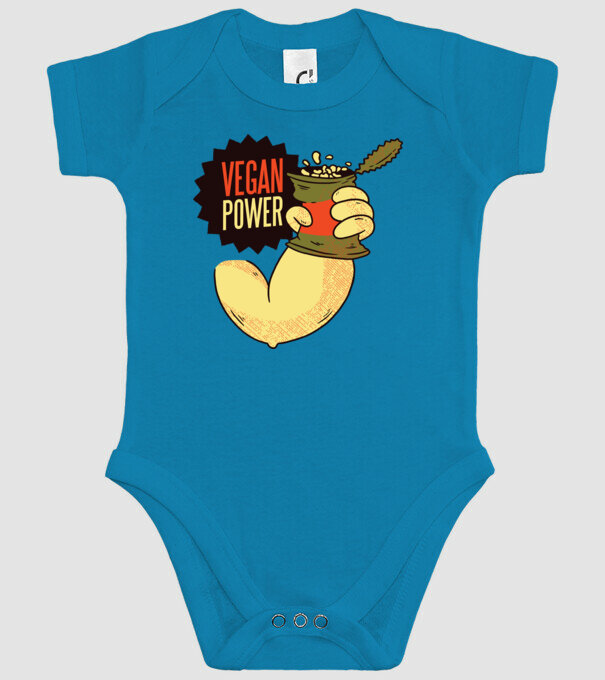 Putere vegan model turcoaz pe tricou