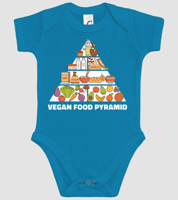 Piramidă vegan model turcoaz pe tricou