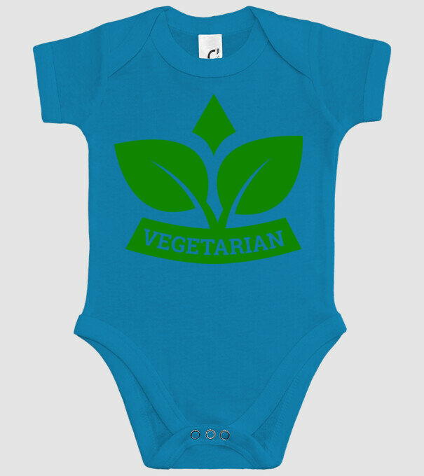 Vegetarian badge 1 model turcoaz pe tricou