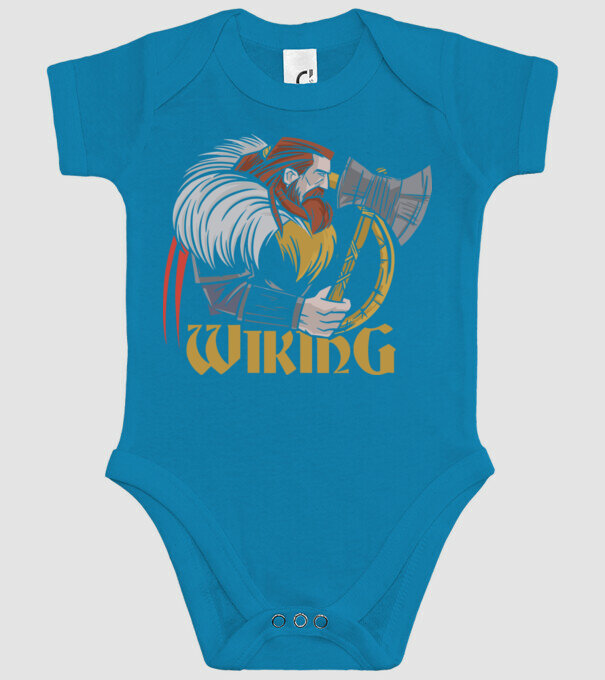 Viking model turcoaz pe tricou