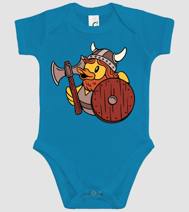 Rățușcă de cauciuc Viking model turcoaz pe tricou