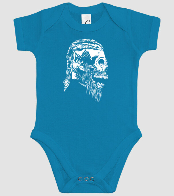 Craniu Viking model turcoaz pe tricou