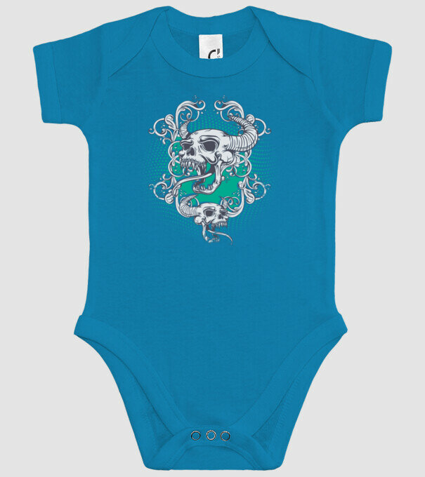 Vintage Craniu model turcoaz pe tricou