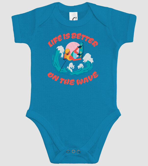 Wakeboard - Life is better on the wave model turcoaz pe tricou