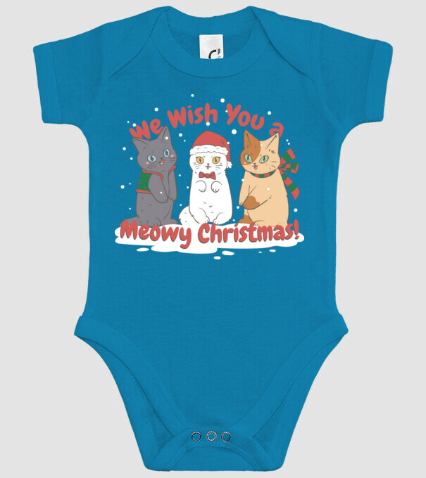 We wish You a Meowy Christmas model turcoaz pe tricou