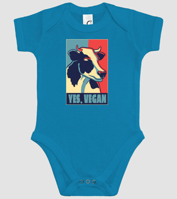 Yes, Vegan model turcoaz pe tricou