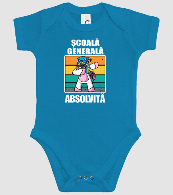 Absolvită școală generală model turcoaz pe tricou