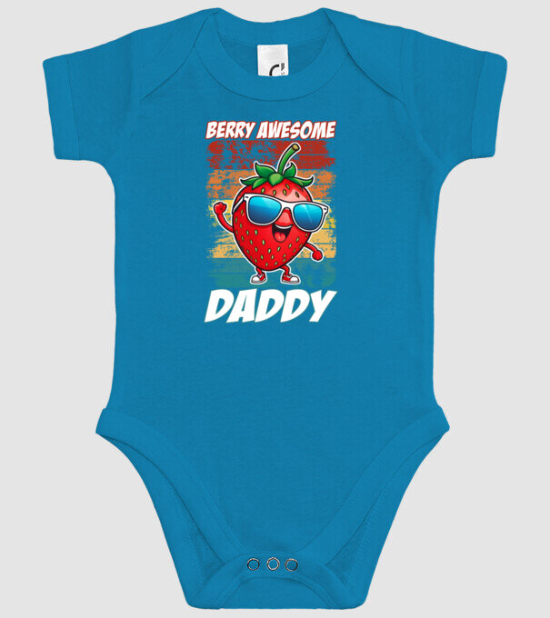 Berry Awesome Daddy Strawberry model turcoaz pe tricou