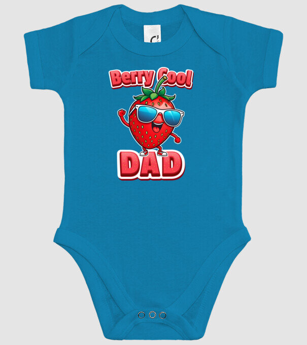 Berry Cool Dad Strawberry model turcoaz pe tricou