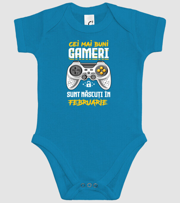 cei mai buni gameri sunt născuți în februarie model turcoaz pe tricou