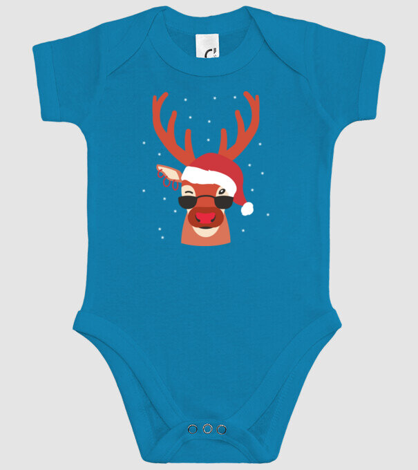 Cool Reindeer Rudolph model turcoaz pe tricou