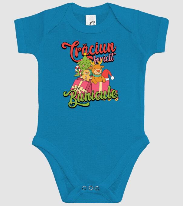 CRĂCIUN FERICIT BUNICULE model turcoaz pe tricou