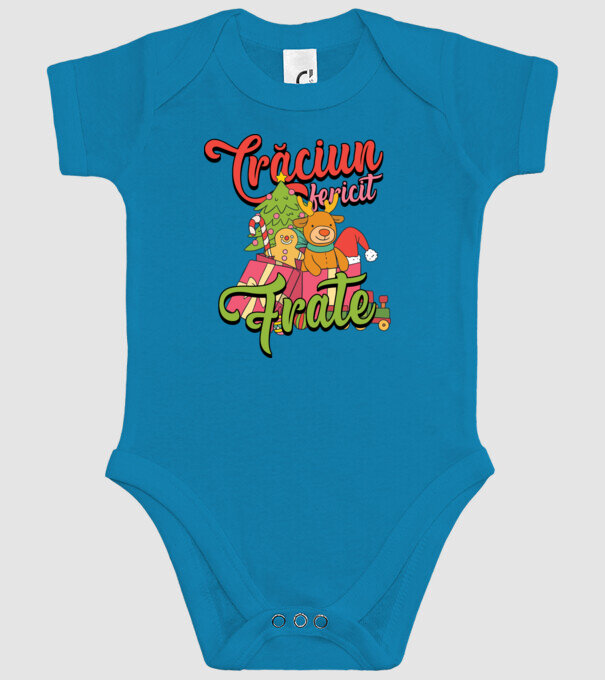 CRĂCIUN FERICIT FRATE / SORĂ model turcoaz pe tricou