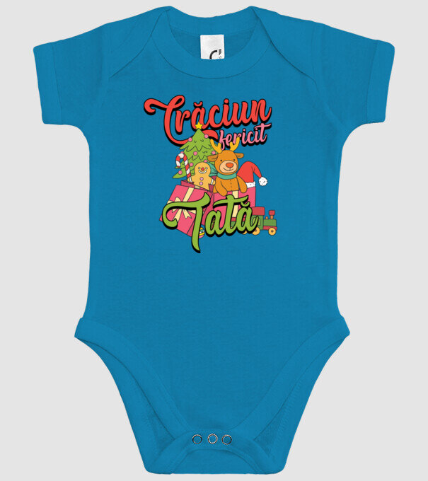 CRĂCIUN FERICIT TATĂ model turcoaz pe tricou
