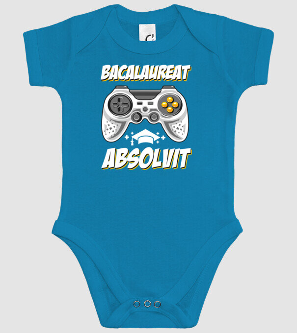 Gameri şcoală Bacalaureat model turcoaz pe tricou