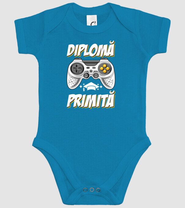 Gameri şcoală Diplomă model turcoaz pe tricou
