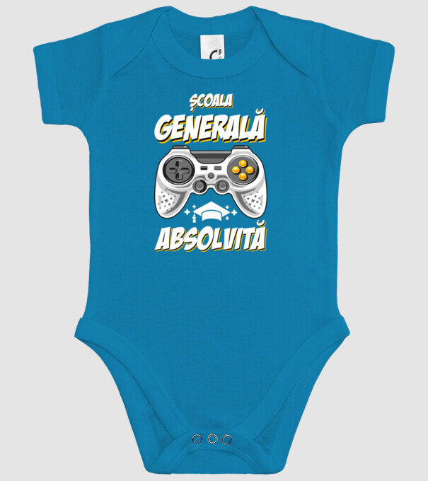 Gameri şcoală școală generală model turcoaz pe tricou