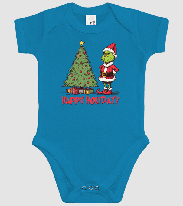 Happy Holiday Grinch model turcoaz pe tricou