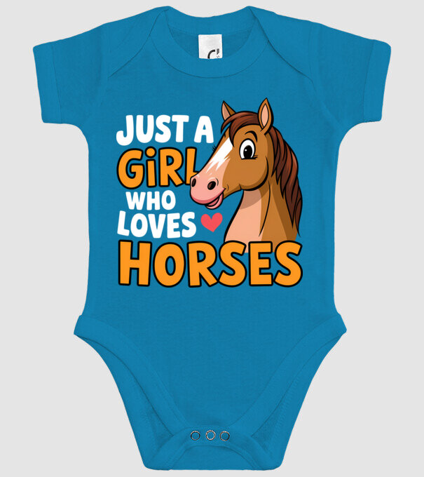 Just a girl who loves horses Negru model turcoaz pe tricou