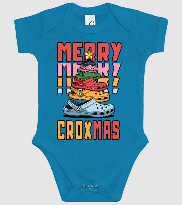 Merry Croxmas model turcoaz pe tricou